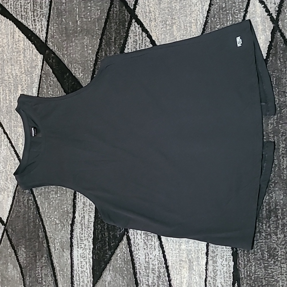 VS VICTORIA SPORT CRISS-CROSS OPEN BACK BLACK TANK-TOP